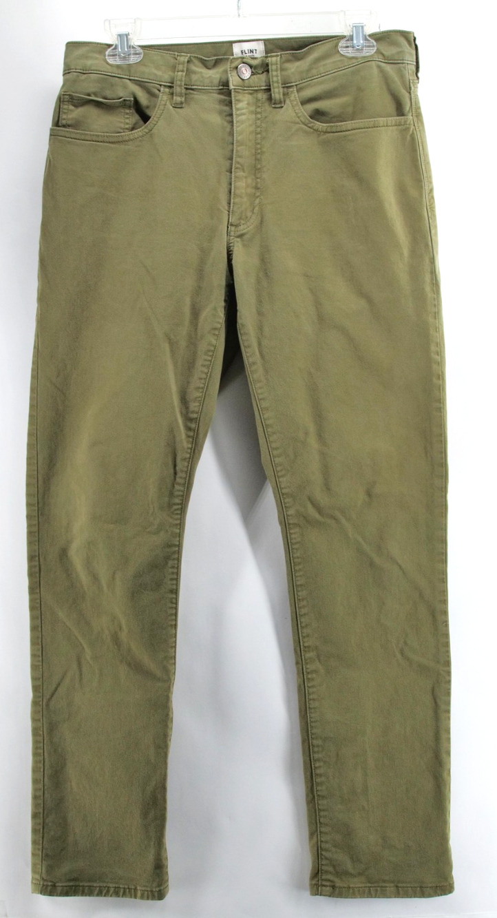 Flint & Tinder Slim Fit Pants Stretch Chino 31x30 Mens Green Work Casual